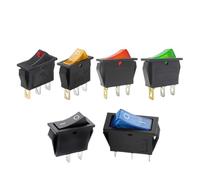 5/20/100PCS KCD3 Rocker Switch With LED ON OFF 16A250VAC/20A125VAC 3Pin Electrical Equipment Power Switch buttons Home/industry IDGTTLDF(2P Black,100PCS)