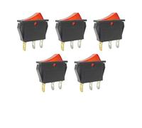 5/20/100PCS KCD3 With LED Rocker Switch ON OFF 3Pin Electrical Equipment Power Switch buttons Home/industry 16A250VAC/20A125VAC(3P Red,100PCS)