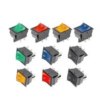 5/20/100PCS KCD4 Rocker Switch 4 Pins/6Pins ON-OFF 2 Position Electrical equipment With Light Power Switch 16A250VAC/20A125VAC IDGTTLDF(Black 4PIN,5PCS)