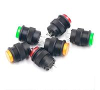5/20/100PCS R16-503AD/BD Push Button Switch Reset Self-Locking Switch Round 4Pin 2Pin 16MM Switch With Light LED 3V(LED Green,100PCS_SELF-LOCKING)