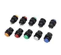 5/20/100PCS Self-lockin 16MM Latching/Momentary Push Button Switch with 5Color LED Lighting 4Pin R16-503/AD R16-503/BD(Yellow,20PCS,Self-reset)