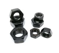 5-200pcs M1.6 M2 M2.5 M3 M3.5 M4 M5 M6 M8 M10 M12 DIN934 Black Color 304 A2-70 Stainless Steel Hex Nut Hexagon Nut Metric Thread(200pcs M4)