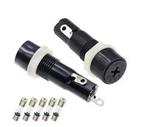 5 * 20mm Glass Fuse Holders 5x20MM Black Insurance Tube Socket Holder For 5 * 20 Panel Mount MF-527 5Pcs(3.15A)