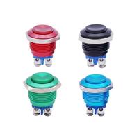5/20PCS 16mm Momentary PC High Cover Switch Metal Waterproof Push Button Switches Car Power Welding With ScrewTerminals IDGTTLDF(Blue Self reset,5PCS)