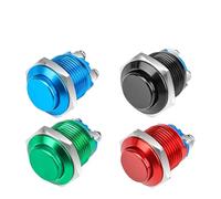 5/20PCS 16mm Momentary PC Switch High Cover Waterproof Metal Push Button Switches Car Power Welding With ScrewTerminals IDGTTLDF(Green Self reset,20PCS)