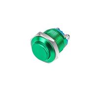 5/20PCS 16mm Momentary Switch High Cover Waterproof Metal Push Button Switches Car Power Switch With ScrewTermina(Green,5PCS)