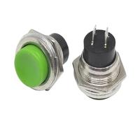 5/20PCS 16MM power switch round switch DS-212 small self-reset momentary button start composite button switch(Green,20pcs)