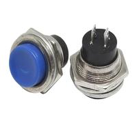 5/20PCS 16MM power switch round switch DS-212 small self-reset momentary button start composite button switch(Blue,100pcs)