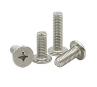 5-20pcs 304 Stainless Steel M1.4 M1.6 M2 M2.5 M3 M4 M5 M6 M8 Cross Ultra Thin Super Low Flat Head Screw Bolt(12mm,M4 (10PCS))