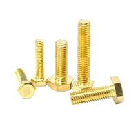 5-20pcs Brass External Hexagon Screws Bolts M4 M5 M6 M8 M10 M12 Hex Head Screws Full Thread Hexagon Bolts(6mm,M5 5pcs)