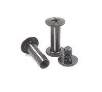 5-20pcs Chicago Screws M5x6-30mm Steel Rivet Books Butt Screw Photo Album Binding Post (Color : Stain Steel Size M5x30mm(20Pcs))(Black Plated,M5x15mm(10Pcs))