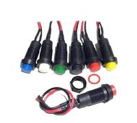 5/20PCS DS-211 10MM Round Button Switch With Cable Locking Self-Locking DS-213 Momentary Self-Reset Small Push Button Switch(Self locking Red,20PCS)