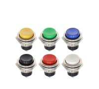5/20PCS DS-212 16MM Power Switch Round Switch Small Self-Reset Momentary Push Button Start Compound Button Power Switch Red IDGTTLDF(Gold,5PCS)