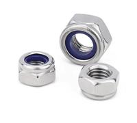 5-20pcs Fine Thread M5 M6 M7 M8 M10 M12 M14 M16 Pitch 0.5~1.5mm 304 Stainless Steel Nylon Insert Lock Nut Hexagon Self-locking Locknut(5pcs M12x1)