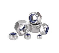 5-20pcs Fine Thread M5 M6 M7 M8 M10 M12 M14 M16 Pitch 0.5~1.5mm 304 Stainless Steel Nylon Insert Lock Nut Hexagon Self-locking Locknut(10pcs M7x1)