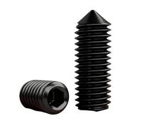 5-20pcs Grade 12.9 Set Screws M2.5 M3 M4 M5 M6 M8 DIN916 Black Carbon Steel Socket Cone Point Grub Screw(16mm,M8)