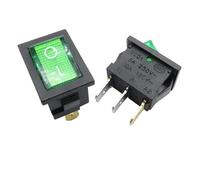 5/20PCS KCD1 Series 2/3/4 Pin Boat Car Rocker Position Power Switches 15mm X 21mm Black Red Green 6A/250V10A/125V AC(3Pin Green LED,5PCS)