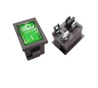 5/20PCS KCD1 Switch 2/3/4 Pin Boat Rocker Position Power Switches 15mm*21mm Black 6A/250V10A/125V AC(4Pin Green LED,100PCS)