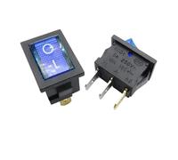 5/20PCS KCD1 Switch 2/3/4 Pin Boat Rocker Position Power Switches 15mm*21mm Black 6A/250V10A/125V AC(3Pin Blue LED,5PCS)