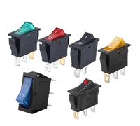 5/20PCS KCD3 Rocker Switch with LED 16A 250V 220V 3 Pin 20A(3Pin Blue,5PCS)