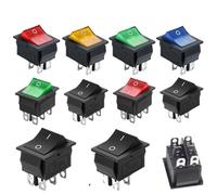 5/20Pcs KCD4 4/6Pin ON/OFF Rocker Switch Led 25x31mm 16A 250V AC(Red 6PIN,20PCS)