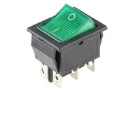 5/20pcs Latching Rocker Switch Power Switch I/O 4 Pins 6 Pins with Light 16A 250VAC 20A 125VAC KCD4 2position(Green 6PIN,5PCS)