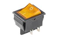 5/20pcs Latching Rocker Switch Power Switch I/O 4 Pins 6 Pins with Light 16A 250VAC 20A 125VAC KCD4 2position(Yellow 4PIN,20PCS)