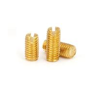 5-20pcs M1.6 M2 M2.5 M3 M3.5 M4 M5 M8 M10 Brass Flat End Tightening Machine Rice Top Wire Slotted Headless Screw Kimi Screw(6mm,M5 10pcs)