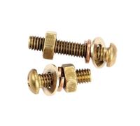 5-20pcs M2.5/M3/M4/M5/M6 Brass Round Head Phillips Mechanical Screw, Nut and Washer Sets, M5x25mm(5pcs)