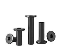 5-20pcs M2 M4 M6 Black 304 Stainless Steel Hex Socket Hexagon Large Flat Head Rivet Connector Insert Joint Sleeve Cap Nut(14mm,M4-20pcs)