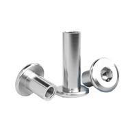 5-20pcs M3 M4 M5 M6 M8 304 Stainless Steel Flat Hex Hexagon Socket Head Rivet Connector Insert Joint Sleeve Cap Nut(12mm length,M5 x10pcs)
