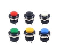5/20Pcs R13-507 16mm Push Button Switch ON OFF Round-shape 2Pin ON-OFF Momentary Electric Switches(Black,5PCS)