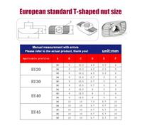 5-20Pcs T-nut Fasten Slot Nuts Connector Nickel Plated For 20 30 40 45 EU Aluminum Extrusion Profile Hammer Head T Nut M3 M4 M5 M6 M8(EU45-M4-10pcs)