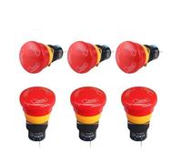 5/20PCS YJ-LA16-11ZS-A 16mm Mounting Holes Emergency Latching Stop Push Button Switch Bia/Small head Mushroom stop e-stop switch IDGTTLDF(5PCS)