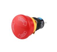 5/20PCS YJ-LA16-11ZS-A 16mm Mounting Holes Latching Emergency Stop Push Button Switch Bia/Small head Mushroom stop e-stop switch(5PCS)
