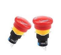 5/20PCS YJ-LA16-11ZS-A 16mm Mounting Holes Latching Emergency Stop Push Button Switch head Mushroom stop e-stop switch(5PCS)
