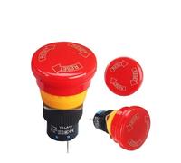 5/20PCS YJ-LA16-11ZS-A Mounting Holes Latching Emergency Stop Push Button Switch 16mm Bia/Small head Mushroom stop e-stop switch IDGTTLDF(20PCS)
