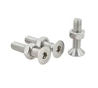 5-20SET M8 M10 Flat Hex Screw And Nut Set Stainless Steel Hexagonal Bolt Countersunk Motor Faring Screws Nuts(28mm (10Set),M8)