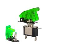5/20Sets Auto Car Boat Truck Illuminated Led Toggle Switch With Aircraft Flip Up Cover Guard 12V20A transparent IDGTTLDF(Green switch w lid,5 Sets)