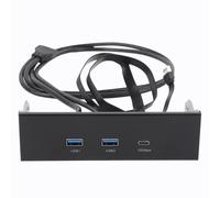 5.25 Inch Front Panel USB Hub, Internal USB Hub with 20Gbps USB3.2 Gen2 USB C and USB A Ports, USB Type E Key-A 19 Pin Header, Optical Drive Extension Panel for PC