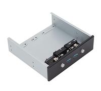 5.25 Inch Metal Front Panel USB Hub, 2 Ports USB3.0 2 X USB Expansion, 2 X Power Expansion, 2 X 2.5in Hard Disk Bracket, for Desktop Optical Drive (PH7)