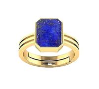 5.25 Ratti / 4.45 Carat Blue Lajward Stone Panchdhatu Adjustable Gold Plated Ring Natural A Quality Original Lapis Lajwart Rashi Ratna Pathar Gemstone for Men and Women