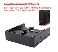 5.25 To 3.5 Bay Adapter, .25'' To 3.''/ 2.'' Bay Mounting Bracket Kit Hard Disk Drive Bracket Drive with Mounting Screws For Adapter Front