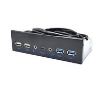 5.25" USB3.0 Front Panel USB Hubs 2Ports USB3.0 + 2Ports USB2.0 + 1Port TypeC with 3.5mm Connectors for Desktop Desktop ROM Drive Bay
