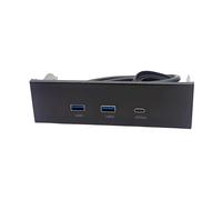5.25Inch Disk Bay Panel USB3.2 Type C Adapter For PC Cases With Double USB A Port And Fast Speed Type C Port