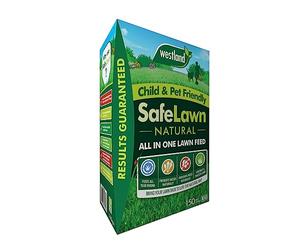 5.25kg Safe Lawn Natural Feed 150m, Quick Growth New lawns or Patch & Repair Super Patch Grass Feed Gardening Thicken Lawns Burnt Dry Lawns Fresh