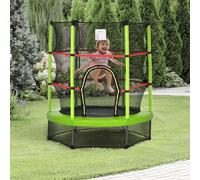 5.2FT/63 Inch Kids Trampoline with Enclosure Net Steel Frame Indoor Round Bouncer Rebounder Age 3 to 6 Years Old Green