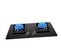 5.2KW Gas Stove - 2 Burners Built Cooker Hob, Tempered Glass Cast Iron Pot Rack, Gas Cooker with Flameout Protection, for Home Kitchen Camping(LPG)