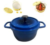 5.2L Enamelled Cast Iron Round Casserole Dish With Lid,5.5QT Round Dutch Oven,Cookbook -Non-stick Easy Cleaning Dutch Ovens,Ovens Safe Up to 500° F,for Braising Stews Roasting Baking