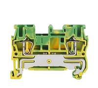 5/2Pcs Spring Ground Terminal Block ST1.5~6-PE Din Rail Yellow Green Earth Bornier Wire Cable Connector 10-16A.W.G 1.5~6mm²(ST6-PE (2Pcs))